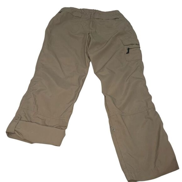 REI UPF 30 Belted Denali Pants Women's Size 4 Brown Nylon 6 Pocket Roll Hem - Picture 2 of 6
